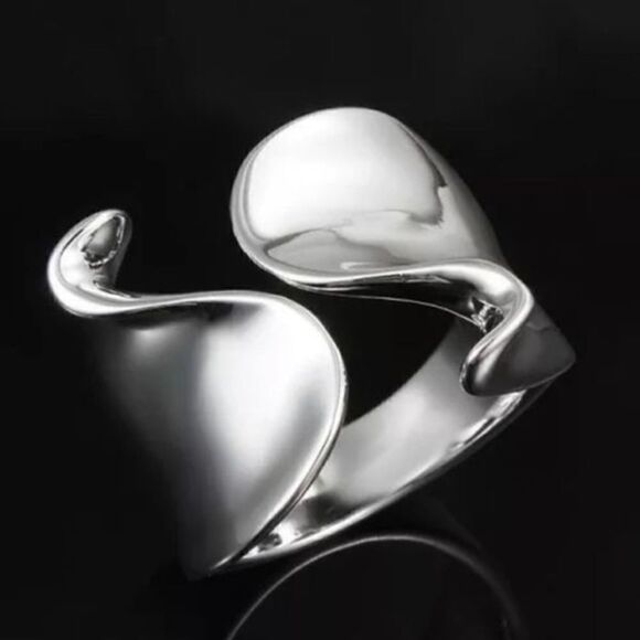 The Cut adjustable 925 modern statement ring - Picture 1 of 4
